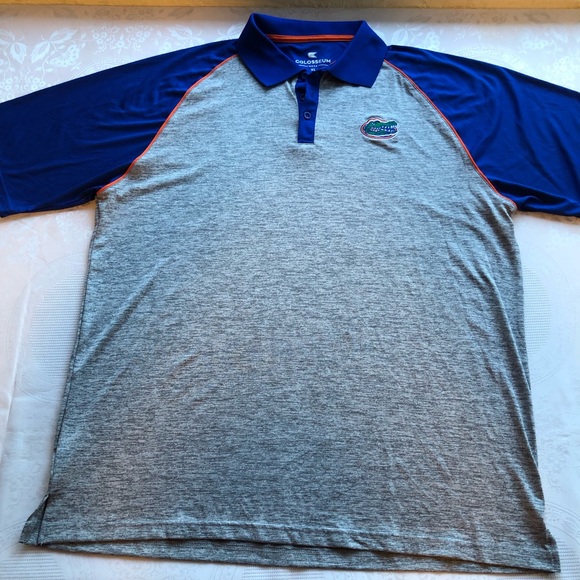 Colosseum Gray/Blue Florida Gators Short Sleeves Polo Shirt Men’s Size XL Active - Picture 1 of 16